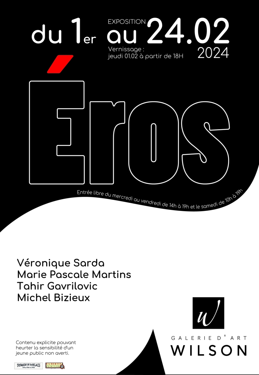 Exposition sur le thème Eros à la Galerie Wilson de Blois