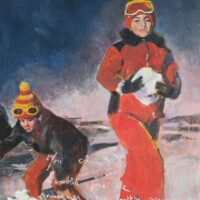 N&rsquo;oublies pas tes bottes rouges_ acrylique sur toile_81X65 