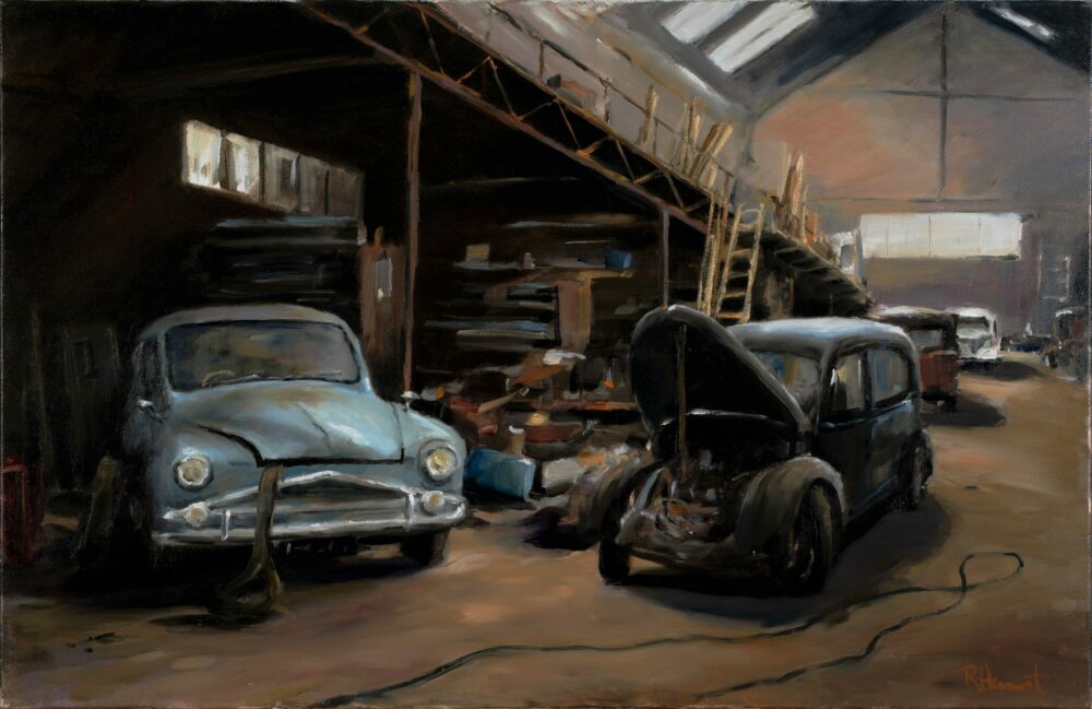 Rémi Hanot – Peinture – Le garage – 100×65