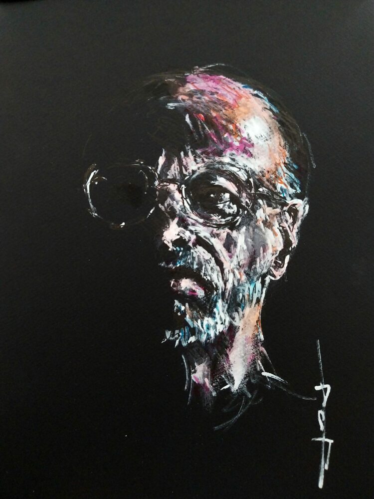 Autoportrait clair-obscur